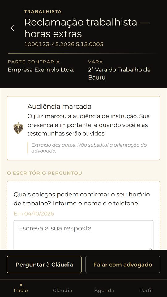 Detalhe de um processo, com a novidade explicada em linguagem simples